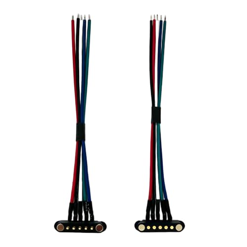 Connecteur magnétique 5P PogoPin coudé pas 2,5 mm mâle femelle avec câble