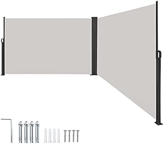 Aufun Retractable Side Awning Garden Screen Outdoor Patio Side Awning Outdoor Protection Steel Frame Retractable Garden Privacy Home Commercial Grau 180X600 cm