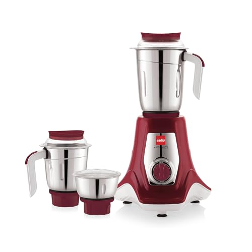 Image of Cello Kitchenette Collection Levanate Plus Mixer Grinder with 3 Jars| 500 Watts | 3X Speed Control | Set of 3 | Maroon
