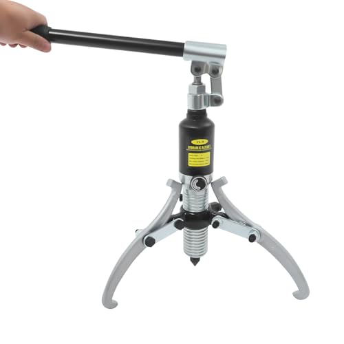 PromiseFly Extracteur hydraulique à 3 mâchoires 5T multifonction - Extracteur de moyeu de roue hydraulique - Extracteur de roulement en acier pour montage sur roulement et rouleau (noir, argent)