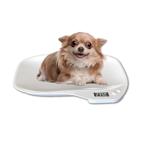 MANON ROSA Pet Weight Scale for Newborn Puppies, Kittens & Bunnies – Max Capacity 3.3lb, LED Display, 4 Weight Units for Easy Conversion, Ideal for Small Animal Home Use & Pet Stores