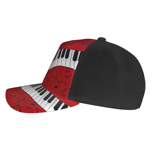 Gorra de béisbol con diseño de piano para hombre y mujer miniatura 3