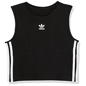 adidas Originals Kids’ Adicolor Cropped Tank Top, Black, Medium