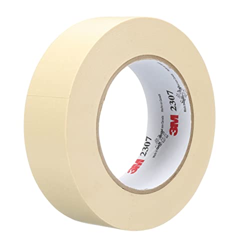 3M Masking Tape 2307 Tan Color General Purpose Rubber Adhesive Crepe-Paper Backing 24 mm x 55 m 5.2 mil 1 Roll
