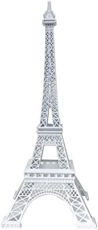 allgala 24" Eiffel Tower Statue Decor Alloy Metal, White
