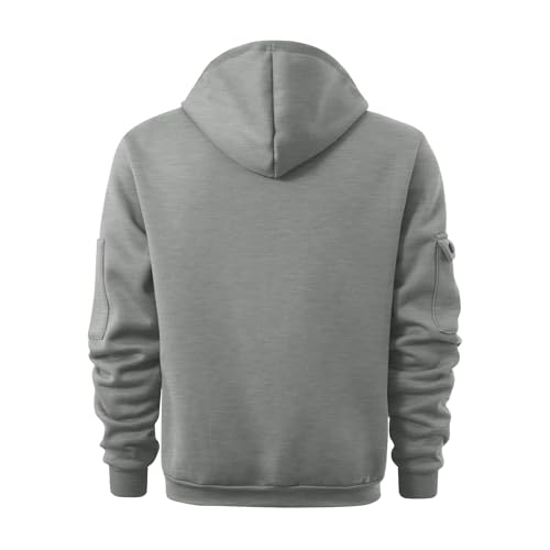 Fall Winter Quarter Zip Hoodie Men Pullover Tactical Sweatshirt Vintage Long Sleeve Casual Hoodies with Pockets