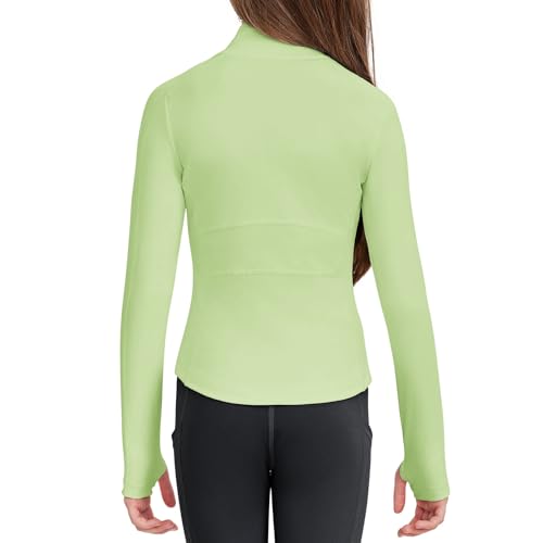 Image of B&GCozy Girls Zip Up Jacket Horse Riding Shirts Athletic Yoga Lightweight Jackets for Girl 6-15 Years