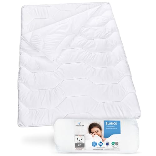 4-Jahreszeiten Bettdecke 135x200 Blanco, Flauschige Ganzjahresdecke mit 2...