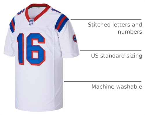 CGUBJI Mens Shane Falco #16 the Replacements Movie Football Jersey Stitched White Size S - image 4