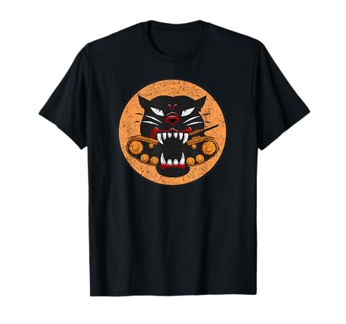 T-shirt délavé de la Seconde Guerre mondiale Tank Destroyer Division Panther Patch T-Shirt