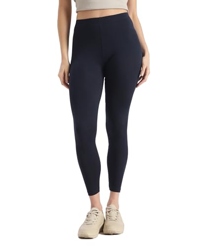 Image of Jockey AW87 Women's Super Combed Cotton Elastane Stretch High Rise Leggings with Ultrasoft Waistband