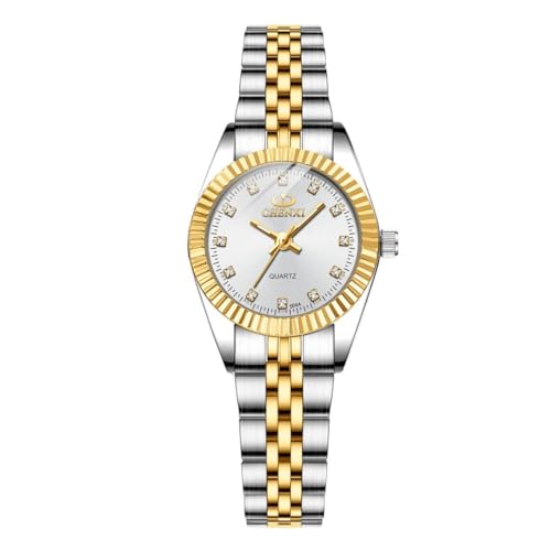 aswan watch Reloj Analógico para Mujer de Cuarzo con Correa en Acero Inoxidable,Clásico y Elegante Reloj de Mujer con Esfera Decorada con Diamantes,Caja de 26MM,Agujas Lumin
