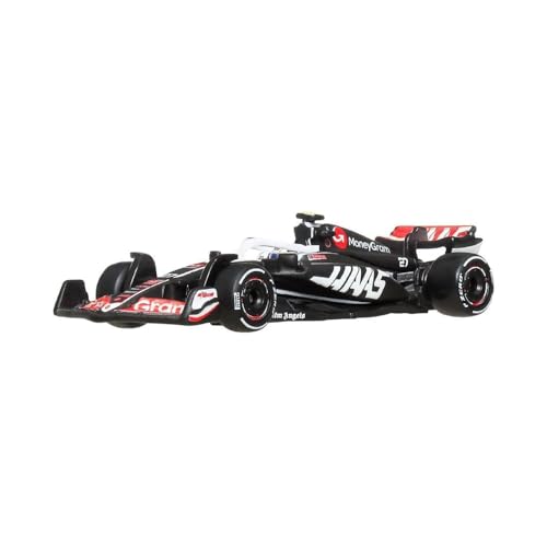 Image of Hot Wheels 1:64 Scale Premium Race Team MONEYGRAM HAAS F1 Die-Cast Formula 1 Collectible Toy Race Car with Real Riders Tires & Metal /Metal Body & Chassis (Styles May Vary)