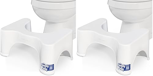 Squatty Potty Original Bathroom Toilet Stool 9 Inch (Pack of 2) White