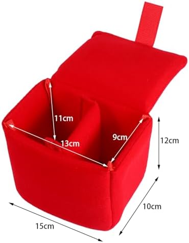 Yosoo DLSR Camera Case Bag Insert Shockproof Padded Partition Protective Bag Traveling Photographing Accessory, Red image 4