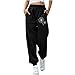 Jogginghose Damen Sporthose mit Löwenzahn Druck Fitnesshose mit elastischer Taille Weite Hose mit weitem Bein Freizeithose mit Kordelzug Wanderhose Trainingshose Outdoorhose Trainingsanzug Sweatpants