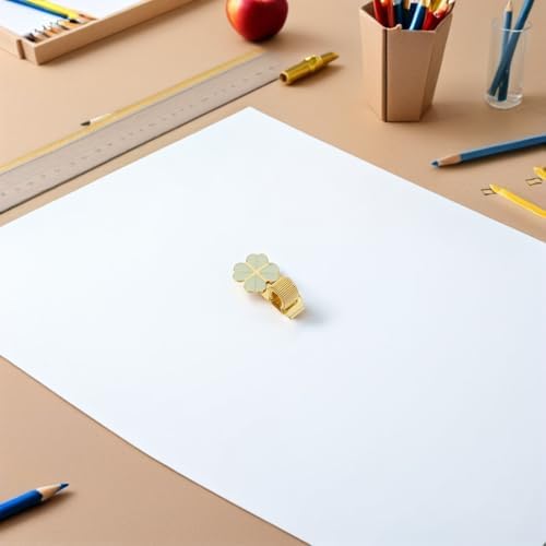 TOYZFRIENDY 3 Adet Altın Metal Kalem Klipsi Dayanıklı Çinko Alaşımlı Dört Yapraklı Yonca Tasarımlı Ayarlanabilir Kalem Tutucu Ofis Günlük Defter ve El Sanatları İçin Dekoratif Yazı Gereci - Görsel 6