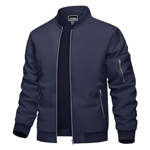 MIA FASHION Mens Jackets for Winter, Lightweight Bomber Jacket, Full Sleeve, Regular Fit, Stylish Stand Collar, Zipper Closure (Navy Blue – L) MIA FASHION Mens Jackets for Winter, Lightweight Bomber Jacket, Full Sleeve, Regular Fit, Stylish Stand Collar, Zipper Closure (Navy Blue – L)