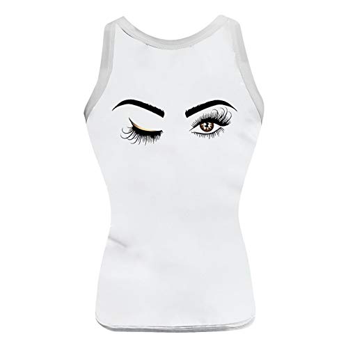 Size Strappy Top Plus Flared Tops Womens Sleeveless Shirt Ladies Swing Vest Women's Blouse All Womens (White, XXL)2
