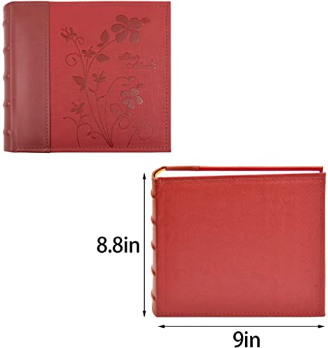 Golden State Art Photo Album, Holds 200 4"X6" Pictures, 2 Per Page, Faux Leather Vintage Inspired Cover, P52028-7 Marron #TOP6