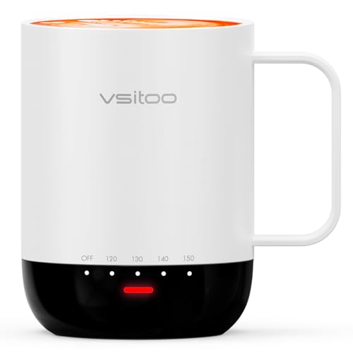 VSITOO Temperature Control Heated Coffee Mug S3PRO 14 Oz, Smart Self Heating Travel Mug with Manual...