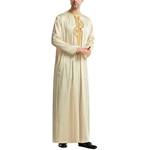 Caftan ample homme XXL contre l'inconfort - Jubba Thobe patchwork beige