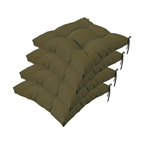 Image of QILLOWAY Indoor /Outdoor Square Seat Patio Cushion - 19-Inches,Pack of 4 (Sage)