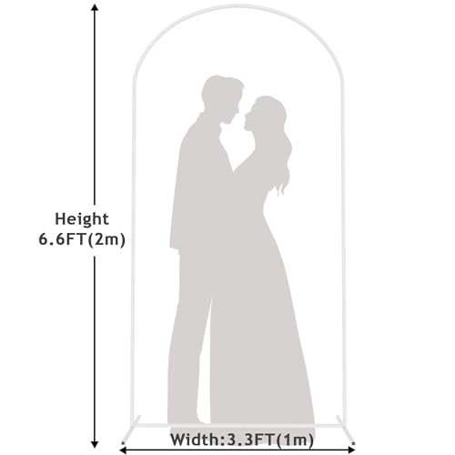 Image of Putros Metal Arch Backdrop Stand 6.6FT White Wedding Backdrop Stand Square Arch Frame for Birthday Party Bridal Baby Shower Ceremony Decoration