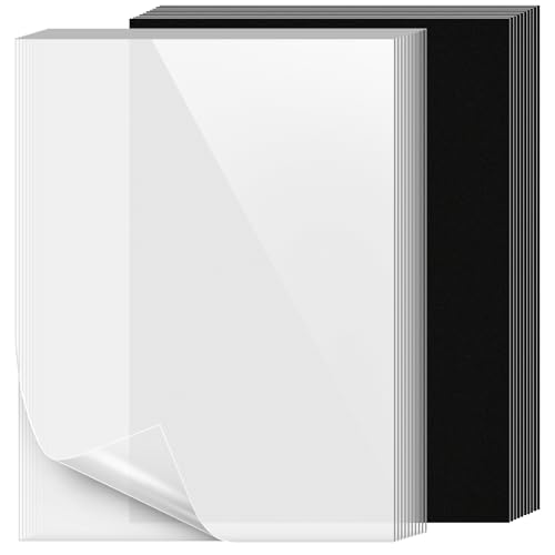 VOKOY 20 Pack 8.5x11 Inches Binding Covers and Backs Set Letter Size Quality Un-Punched Report Covers 10 Pcs 10mil Clear Binding Covers 10 Pcs 12mil Black Plastic Covers for Home Office