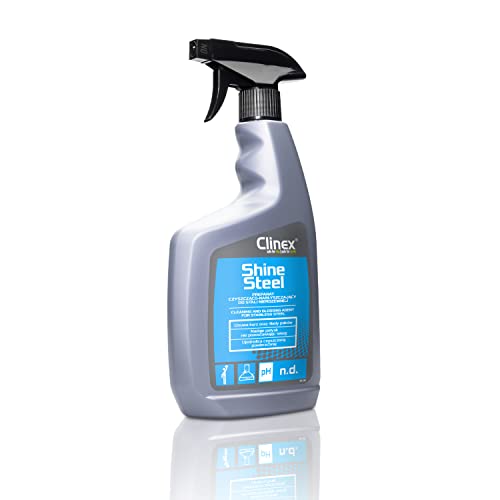 Clinex Edelstahlreiniger Spray “Shine Steel” 650 ml - Putzmittel für Edelstahl - Fettlöser in Sprühflasche - Haushaltsreinigungsmittel Cover