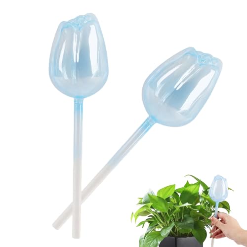 Ballons d'arrosage, bulbes d'arrosage pour plantes d'intérieur, 2 pointes automatiques en verre décoratives en forme de fleurs pour arrosage - Dispositif...