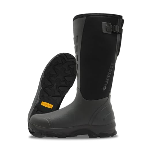 LaCrosse Rubber Hunting Boots for Men, Black, 9