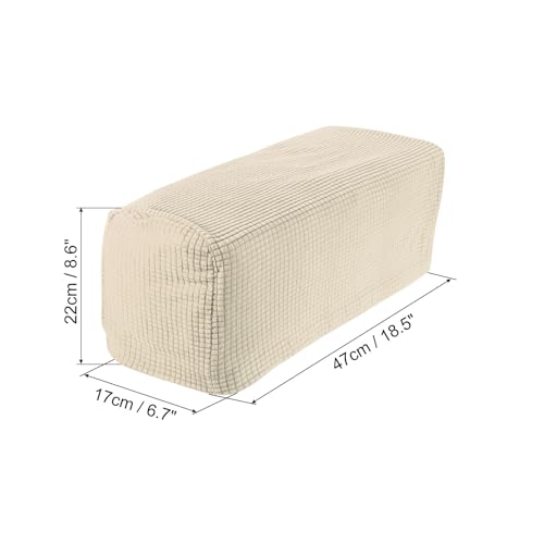 Fundas elásticas para reposabrazos de sofá y silla, fundas protectoras blancas con pasador 3