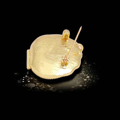 Image of Enamel Shell Pearl CZ Brooch Pin for Women Gold-Toned Chic Clear Crystal Ocean Seashell Texture Conch Sectored Rhinestone Brooches Lapel Pins Dress Accessories Fashion Holiday Beach Party Jewelry