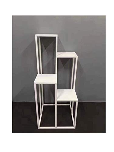 WAJI Pastoral wrought iron flower stand multi-layer floor flower pot shelf indoor balcony decoration-White