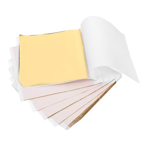 STOBOK 1 Imitation Gold Sheets for Arts and Craft Painting and Furniture Decor Square Gold Leaf Sheets for Crafting