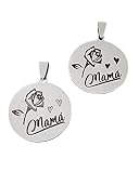 Colgante medalla o dije 30 mms rosa mamá