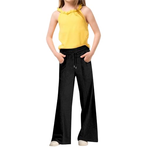 Baggy Sweatpants for Teen Girls Oversized Wide Leg Loose Sweat Pants High Waisted Drawstring Athletic Joggers with Pockets4