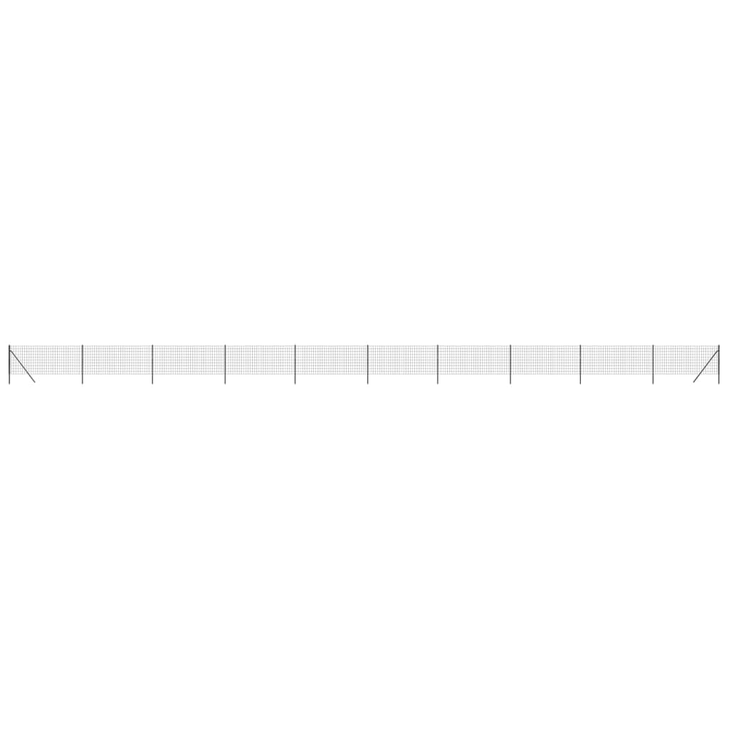 Galvanised Steel Wire Mesh Fence 1x25m Anthracite PVC Coated Garden Security Barrier for Pet Enclosure and Property Boundary