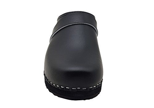 MB Clogs Original Schwedenclogs Gr. 34 – 47, Schwarz I Clogs aus Holz Klotschen Holz Pantoletten Herren Damen Holzschuhe Klogs Schweden Schuhe I Clogs Holzsohle Gartenschuhe Holzabsatz