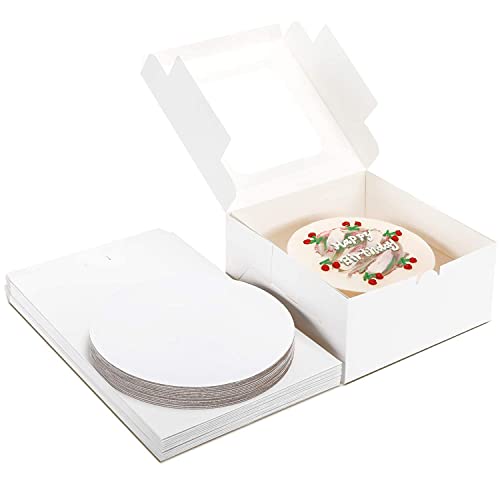 Packpal PALWCAKEBOX10X10X5-5-US 10 Inch Cake Boxes With Cake Boards 5Pack cover