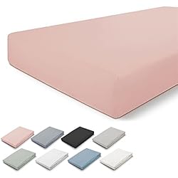 Sabanas Largo Especial 210 Walra Sábana bajera de 90 x 220 cm, 100% algodón, ajuste perfecto, sensación suave, no se arruga ni necesita planchado, color rosa antiguo