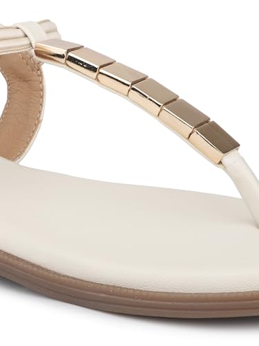 Image of Inc.5 womens Women Beige and Gold-toned Open Toe Flats Sandal