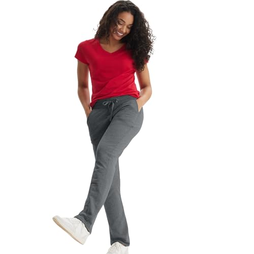 Image of Hanes Women's French Terry Pants, Pocket Lounge Pants for Women, Lighter-Than-Fleece Loungewear, 31 inch