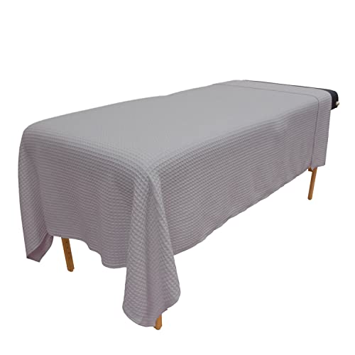 Body Linen Waffle Weave Massage Table Blankets - Soft and Stylish 50/50 Polyester-Cotton Blend - 66 by 90 inches -Available in White Natural and Gray - 1 Pack Gray