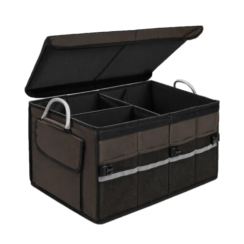 FISONA Trunk Organizer With Lid For SUV Car Trunk Foldable Oxford Storage