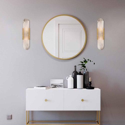 TRIVIDHA Modern Marble Wall Lamps Set Of Two Creative Design Art Wall Light Bathroom Vanity Wall Sconce Lighting Alabaster Wall Lamps For Living Room Bedside Corridor Balcony