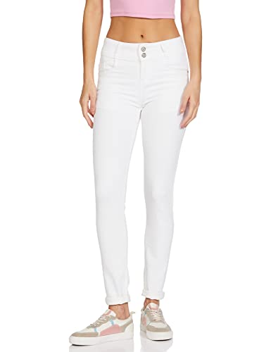 Image of Max Women Solid High-Waist Skinny Fit Jeans