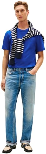 Tommy Hilfiger Herren T-Shirt Kurzarm Seasonal Solid Tee mit Rundhalsausschnitt, Blau (Regal Blue), XS – Ansicht 5