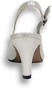 Floral Corina (DP825) Women's Wide Width Two Tone Formal Dress Shoes Silver 10 | Image 3
